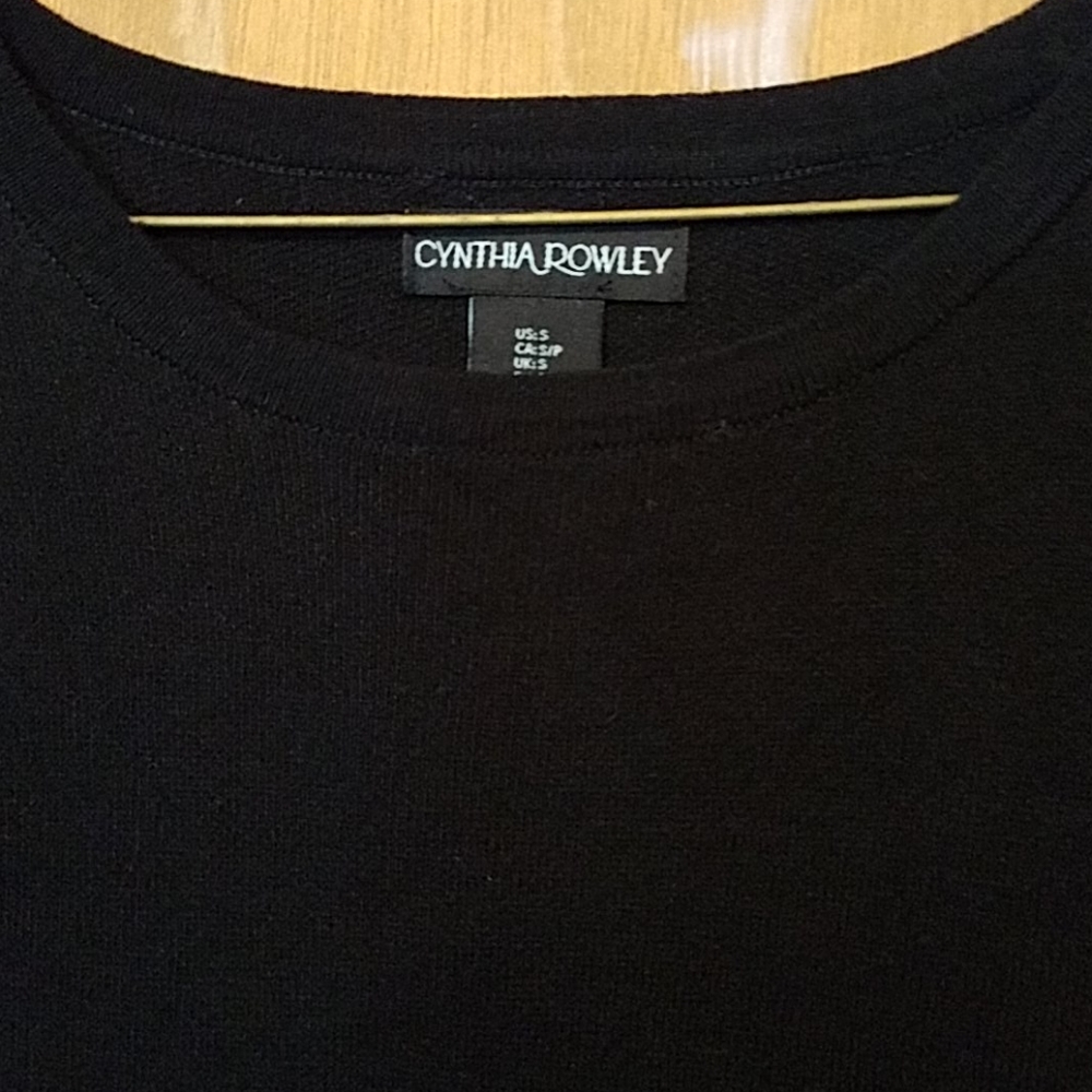 Cynthia Rowley size S dress, black top long sleeve - Picture 3 of 4